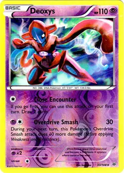 Lightly Played, English Pokemon Reverse Holo Deoxys - 33/108 - Holo Rare - Rever - Image 1