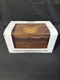 Pokemon 25th Celebration Deck Box - Premium Wood Pikachu 25th Logo Edition - Image 1