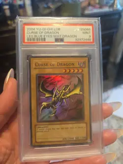 2002 YU-GI-OH! LOB-LEGEND OF BLUE EYES WHITE DRAGON #066 CURSE OF DRAGON PSA 9 - Image 1