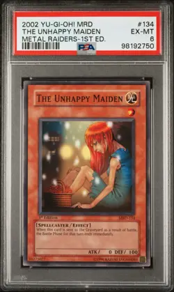 2002 Yu-Gi-Oh! The Unhappy Maiden Metal Raiders MRD 1st Edition Common PSA 6 - Image 1