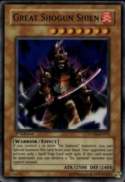 Great Shogun Shien 1st Ed Super Rare STON-EN013 Yu-Gi-Oh! - Image 1