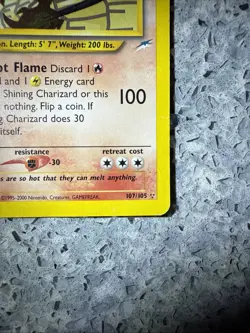 Pokemon TCG Shining Charizard Neo Destiny Holo Card 107/105 - Image 3