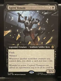 Agent Venom EXTENDED #255 NM/M MTG Spiderman Magic Card Black Rare - Image 1