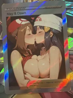 Pokemon May & Dawn Anime Waifu Custom DIY Trainer Art Sexy Pokemon card - Image 1