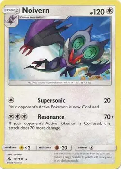 Noivern 101/131 Rare - Pokemon Sun & Moon Forbidden Light Card - Image 1