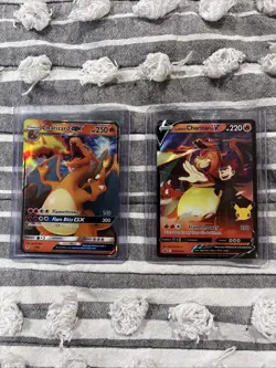Lot of 2 Charizard Pokemon Cards Lance’s V and GX Mint Condition - Image 1