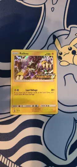 Raikou PreRelease SM150 Black Star Promo Holo Pokemon Lost Thunder Card - Image 1