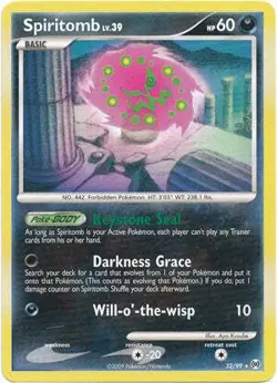 Pokemon Platinum Arceus 32/99 Card Rare Spiritomb - Image 1