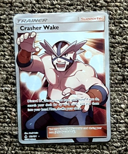 CRASHER WAKE TRAINER 129/131 HOLO FULL ART FORBIDDEN LIGHT POKEMON CARD NM - Image 1