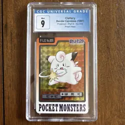 Bandai Carddass 1997 Clefairy Holo Prism Pokemon Card No.035 CGC 9 - Image 1