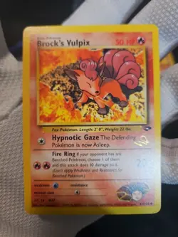 Brock’s Vulpix Gold W Stamp Promo Wizards 37/132 Pokemon Card 2001 Grade Ready - Image 1