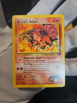 Brock’s Vulpix Gold W Stamp Promo Wizards 37/132 Pokemon Card 2001 Grade Ready - Image 2
