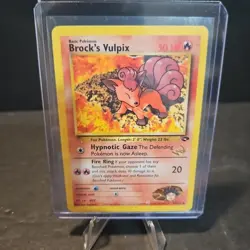 Brock’s Vulpix Gold W Stamp Promo Wizards 37/132 Pokemon Card 2001 Grade Ready - Image 4