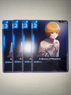 GD01-100 A Show Of Resolve X4 Playset Gundam Card Game TCG CCG English - Image 1