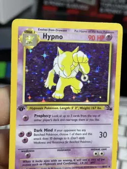 1st Edition Hypno 8/62 Fossil 1999 Holo Rare WOTC Pokemon Card TCG - Image 5