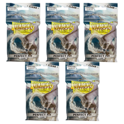 [Lot of 5] Dragon Shield Perfect Fit Inner Sleeves Clear 100ct - Image 1