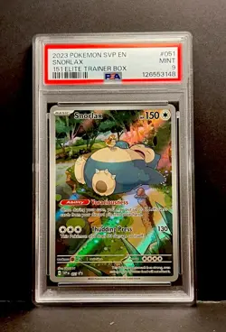 2023 POKEMON SVP EN-SV BLACK STAR PROMO 151 ELITE TRAINER BOX #051 SNORLAX PSA 9 - Image 1