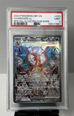 2023 POKEMON OBF EN-OBSIDIAN FLAMES SPECIAL ILLUSTRATION RARE CHARIZARD EX PSA 9 - Image 1