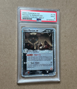 2005 Pokemon EX Unseen Forces #116 Rocket’s Persian EX-Holo PSA 9 - Image 1