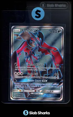2018 POKEMON SUN & MOON FORBIDDEN LIGHT #124/131 YVELTAL ULTRA RARE - Image 1