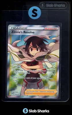 2021 POKEMON SWORD & SHIELD EVOLVING SKIES #203/203 ZINNIA'S RESOLVE ULTRA RARE - Image 1
