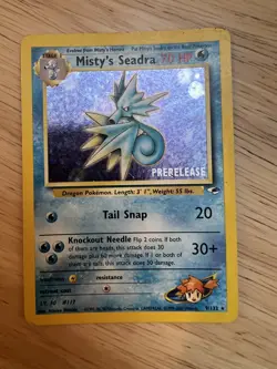 Pokemon TCG Misty's Seadra Prerelease 9/132 Gym Heroes Holo HP - Image 1