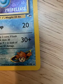 Pokemon TCG Misty's Seadra Prerelease 9/132 Gym Heroes Holo HP - Image 5