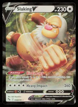 Slaking V 058/078 Ultra Rare - 2022 Pokemon Go LP - Image 1