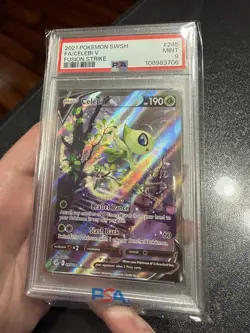 2021 Pokemon SWSH Celebi V Full Art #245 PSA 9 Mint - Fusion Strike - Image 1