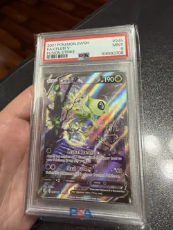 2021 Pokemon SWSH Celebi V Full Art #245 PSA 9 Mint - Fusion Strike - Image 5