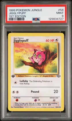 1999 POKEMON JUNGLE 1ST ED #54 JIGGLYPUFF PSA 9 - Image 1