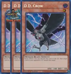 Yugioh! 3x D.D. Crow RA02-EN002 Secret Rare 1st Ed NM - Image 1