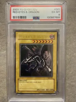 2003 Yu-Gi-Oh! SDJ Red-Eyes B. Dragon #001 EX-Mint PSA 6 - Image 1