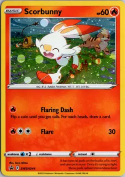 Scorbunny - (Cosmos Holo) Holo Promo SWSH: Sword & Shield Promo Cards SWSH244 NM - Image 1