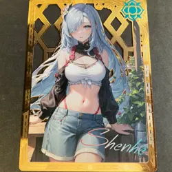 WES - Goddess Story Gold METAL Card - Serial Number #186/200! Shenhe Anime Girl - Image 1