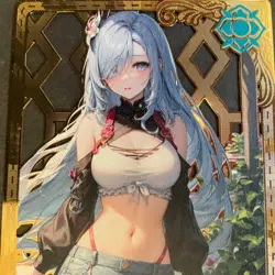 WES - Goddess Story Gold METAL Card - Serial Number #186/200! Shenhe Anime Girl - Image 2