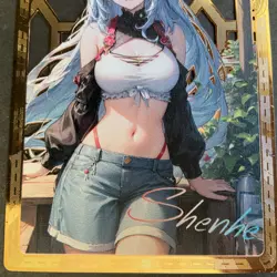 WES - Goddess Story Gold METAL Card - Serial Number #186/200! Shenhe Anime Girl - Image 3