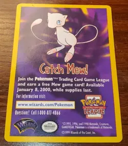 Catch Mew Promo Pokemon Card Pokemon League 1999 - Image 1