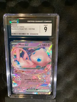 Mew EX Holo Rare Pokemon Card 151/165 Scarlet & Violet Set CGC 9 MINT - Image 1