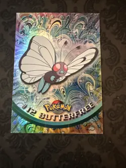 Butterfree #12 Blue Logo Topps Holo Foil TV Animation Pokemon Card - Image 1