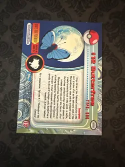 Butterfree #12 Blue Logo Topps Holo Foil TV Animation Pokemon Card - Image 2