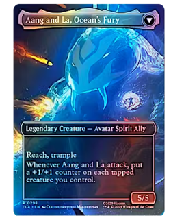 Aang, Swift Savior // Aang and La, Ocean's Fury - Foil - Borderless Avatar MTG - Image 2