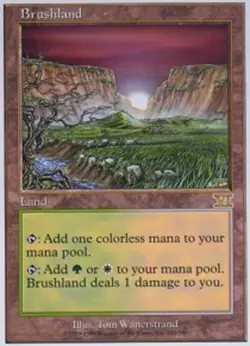 MTG Brushland, Light Play, English Classic Sixth Edition - Image 1