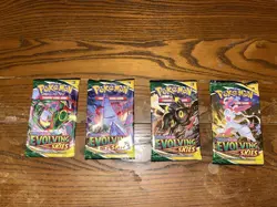 Pokemon Evolving Skies Booster Pack Art Set - 4 Packs NEW SEALED - Image 2