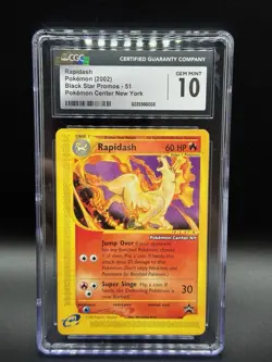 CGC 10 GEM MINT Rapidash 2002 Black Star Promo 51 Pokemon TCG POKEMON CENTER NY - Image 1