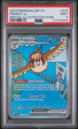 PIDGEOT EX #225 SPECIAL ILLUSTRATION RARE 2023 POKEMON OBSIDIAN FLAMES PSA 9 - Image 1