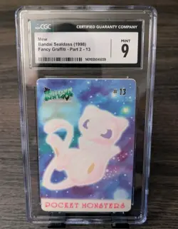 Pokemon Japanese Bandai Sealdass FANCY GRAFFITI Part 2 Mew #13 CGC 9 MINT - Image 1