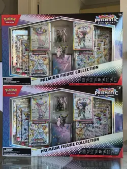 2x Pokemon TCG Scarlet & Violet Prismatic Evolutions Premium Figure Collection - Image 1