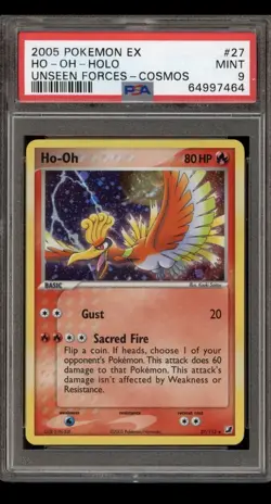 Pokemon Ho-Oh EX Unseen Forces Cosmos Holo Rare #27 PSA 9 Mint - Image 1