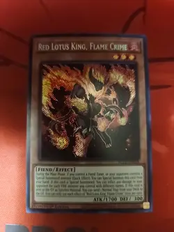 Yu-Gi-Oh! TCG Red Lotus King, Flame Crime Secret Rare BLTR-EN028 1st Ed NM - Image 1